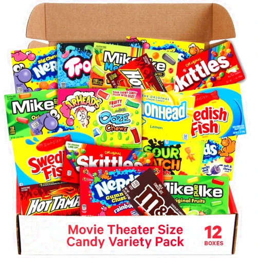 SWEETSIDE CANDY CO. Movie Theater Candy Variety Pack - 12 Large Movie Candy Boxes Variety Pack Bulk