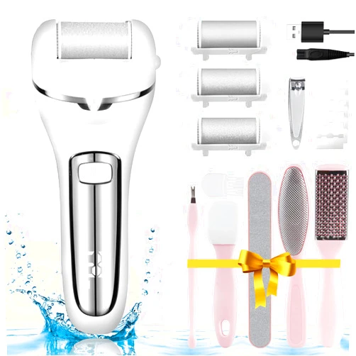 ALNSCLOR Electric Foot Callus Remover, Callus Remover for Feet Electric Foot File With 3 Roller Heads,2 Speed Pedicure Tools Foot Care Dead Skin Remover