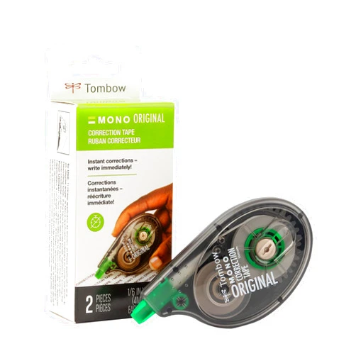 Tombow 68627 MONO Correction Tape, Non-refillable, White, 1/6
