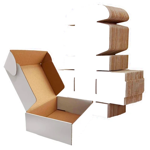 RLAVBL 7x5x2 Inches Shipping Boxes Set of 25, White Small Corrugated Cardboard Box, Mailer Boxes for Packing Small Business