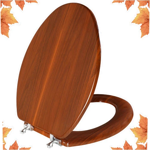Angol Shiold Elongated Toilet Seat Molded Wood Toilet Seat with Zinc Alloy Hinges, Easy to Install also Easy to Clean, Anti-pinch Wooden Toilet Seat by Angol Shiold (Elongated, Walnut)