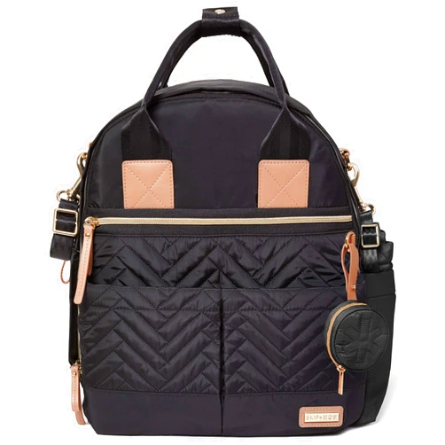 Skip Hop Diaper Bag Backpack: Suite 6-in-1 Diaper Backpack Set, Multi-Function Baby Travel Bag with Changing Pad, Stroller Straps, Bottle Bag and Pacifier Pocket, Black