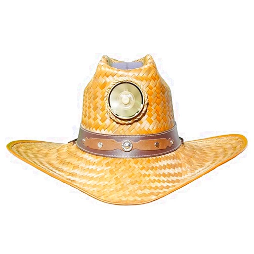 KOOL BREEZE SOLAR HAT Men - Straw Hat Men's Cowboy with Band - Sun Hat with Fan, Sun Hat with Solar Panel and Fan (Large)