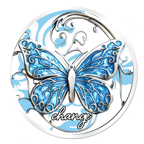 GOSIN Blue Butterfly Sobriety Chip | Transformative Affirmation Recovery Token AA Coin Medallion
