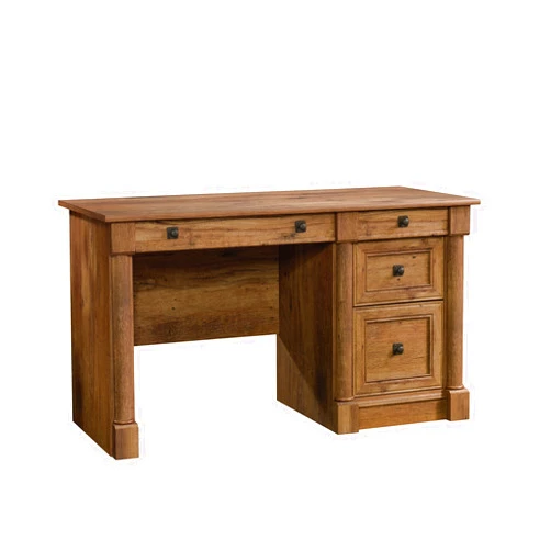 Sauder Palladia Computer Desk with Drawers, Home Office Desk with File Cabinet Storage Drawer, Cable Management, Keyboard Tray, in Vintage Oak finish