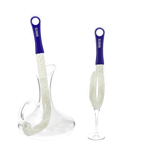 KUWAN Bottle Cleaning Brush Multi-Function Household Tools Flexible Bottle Scourer for Some Decanters, Goblets, Glasses, Cups (Long)