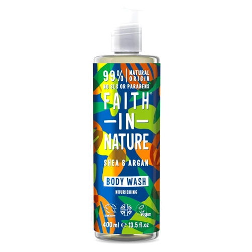 Faith in Nature Natural Shea & Argan Body Wash, Nourishing, Vegan & Cruelty Free, Parabens and SLS Free, 400ml