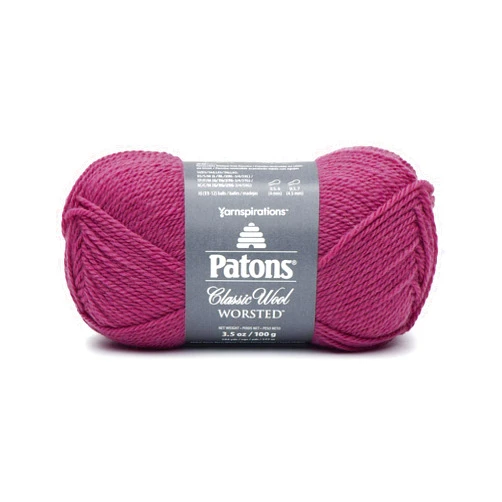 Patons Classic Wool Yarn, Rich Raspberry