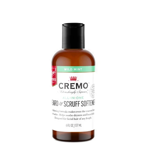 Cremo Wild Mint Beard & Scruff Softener, Softens and Conditions Coarse Facial Hair of All Lengths in Just 30 Seconds, 6 Fl Oz