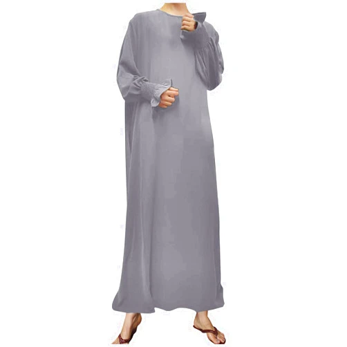 Ruziyoog Muslim Prayer Abaya for Women Casual Long Sleeve Prayer Kaftan Dress Dubai Islamic Robe African Turkey Caftan