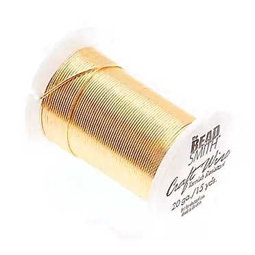 The Beadsmith Beadsmith 20 Gauge Tarnish Resistant Copper Wire, 15 Yard/13.5m, Gold