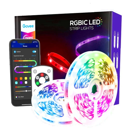 Govee RGBIC Led Strip Lights 32.8 Feet, Smart WiFi and App Control, Remote Control with Segment DIY, Music Sync, Works with Alexa and Google Assistant, for Home Room, Bedroom, Living Room, Kitchen