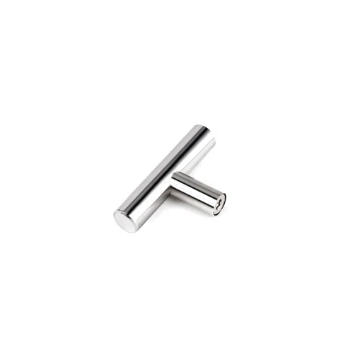 Probrico 10 Pack Polished Chrome Kitchen Drawer Knobs Single Hole, Stainless Steel T Bar Cabinet Pulls Dresser Handles, 2 Inch (50mm) Length
