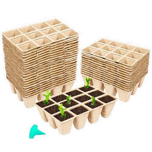 GROWNEER 432 Cells Peat Pots Seed Starter Trays 36 Packs Biodegradable Seedling Pots Germination Trays Organic Plant Starter Kit with 15 Pcs Plant Labels