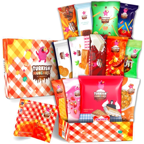 Turkish Munchies by Muekzoin Midi International Snack Box | Premium Exotic Foreign Snacks | Unique Snack Food Gifts Included | Picnic Box Theme | Candies from Around the World | 12 Full-Size + 1 Bonus Snacks