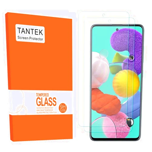 TANTEK [2-Pack Screen Protector for Samsung Galaxy A51,6.5-Inch,Tempered Glass Film,Ultra Clear,Anti Scratch,Bubble Free,Case Friendly