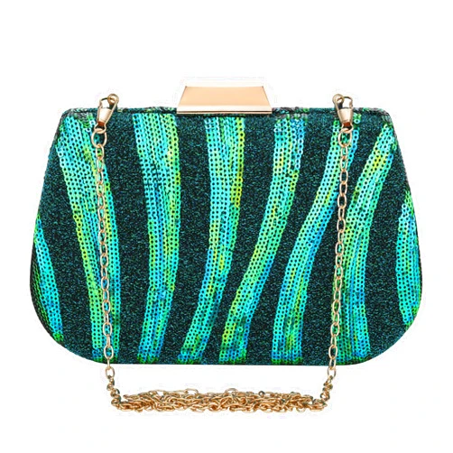 Ayliss Women Evening Handbag Beaded Sequin Peacock Clutch Bag Crossbody Purse Shoulder Party Vintage Handbag Prom