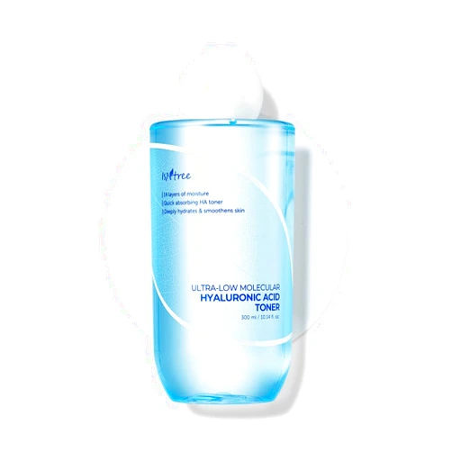 ISNTREE Ultra-Low Molecular Hyaluronic Acid Toner 300ml, 10.14 fl.oz | Quick Absorbing | Deep Hydration & Skin Smoothing | Korean Skincare | Vegan Skincare