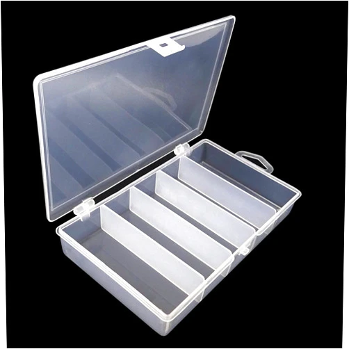 Honbay Clear Visible Plastic Fishing Tackle Accessory Box Fishing Lure Bait Hooks Storage Box Case Container Jewelry Making Findings Organizer Box Storage Container Case (S:6.9x3.7x1.2inch)