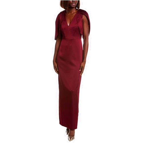 Aidan Mattox Crepe Back Satin Gown