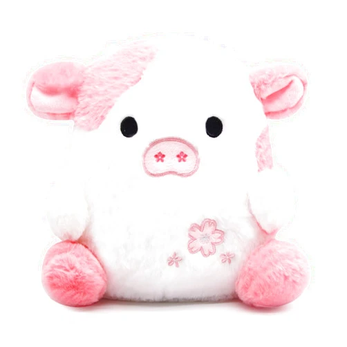 LMTGLDT Pink Cow Plush Doll, Kawaii Cow Stuffed Animals Sakura Plush Cow Hugging Cow Pillow, Cute Pink Cow Plushie Toy for Kids Girls Boys Birthday Gift