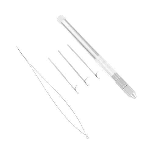 CORHAD 1 Set Hair Extension Loop Needle Tool for Easy Bead Threading and Maintenance Smooth Crochet Hook for Hair Projects and Salon Use