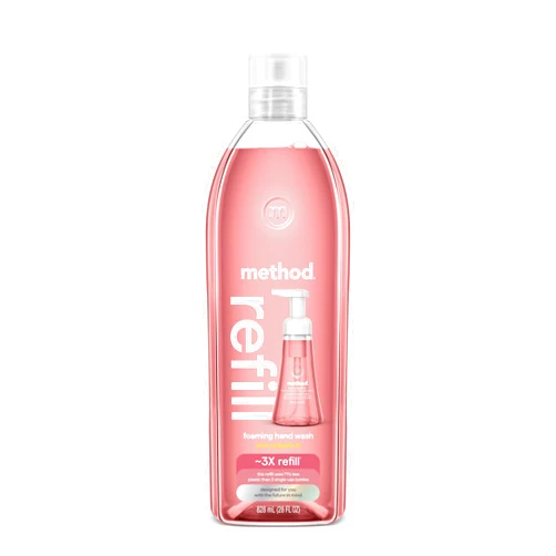 Method Foaming Hand Soap, Refill, Pink Grapefruit, Recyclable Bottle, Biodegradable Formula, 28 oz, (Pack of 1) (Packaging May Vary)