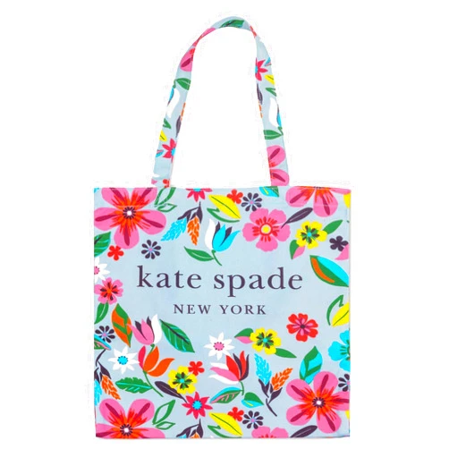 kate spade new york Cute Canvas Tote Bag for Women, Canvas Beach Bag, Book Tote with Pocket, Safari Floral