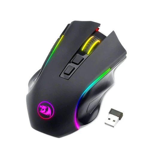Redragon M602 Griffin RGB Gaming Mouse, RGB Spectrum Backlit Ergonomic Mouse with 7 Programmable Backlight Modes up to 7200 DPI for Windows PC Gamers (Black, Wireless)