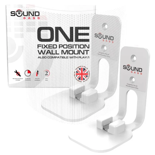 Sound Bass ONE, ONE Gen 2, ONE SL & Play:1 Wall Mount Bracket, Twin Pack [2pcs], White, Compatible with Sonos ONE, ONE Gen 2, ONE SL & PLAY1 Speaker