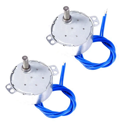 NAIVE BLUE 2PCS Synchronous Synchron Motor 50/60Hz AC 100~127V 4W 5-6RPM/MIN CCW/CW For Hand-Made, School Project, Model or Guide Motor (5-6RPM)