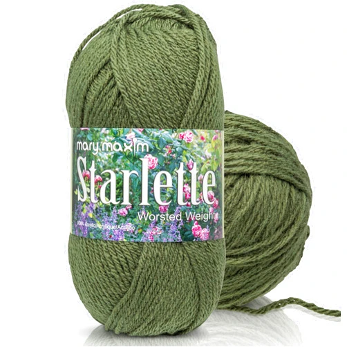 Mary Maxim Starlette Yarn - Acrylic Worsted Weight Yarn 4, Crochet Yarn and Knitting Yarn for Afghans, Blankets, Clothing and Crafts, 180 Yards, Deep Green