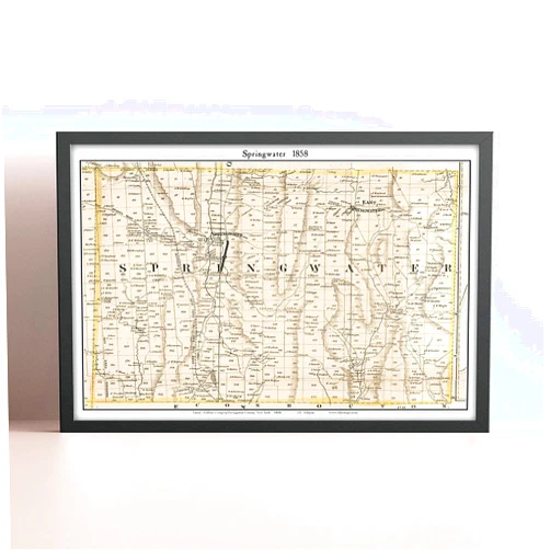 MG Global Historical Poster of Old Springwater 1858 New York Genealogy Livingston County NY | 11x17 12x18 16x24 24x36 Unframed Print Wall Art Gift | Vintage Antique Decor