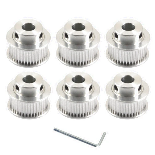 Zerniple (Pack of 6) GT2 Timing Belt Pulley 40 Teeth 8mm Bore 10mm Width Belt Aluminum Alloy Pulley Wheel for 3D Printer CNC Accessory