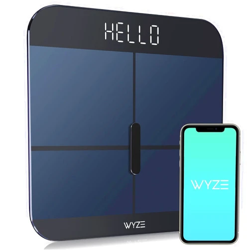 WYZE Smart Scale X for Body Weight, Digital Bathroom Scale for BMI, Body Fat, Water and Muscle, Heart Rate Monitor, Body Composition Analyzer for People, Baby, Pet, 400 lb, Black