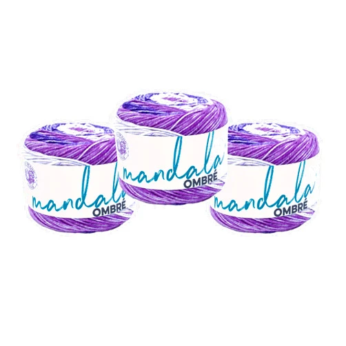 Lion Brand Yarn Mandala Ombré Yarn with Vibrant Colors, Soft Yarn for Crocheting and Knitting, Chi, 3-Pack
