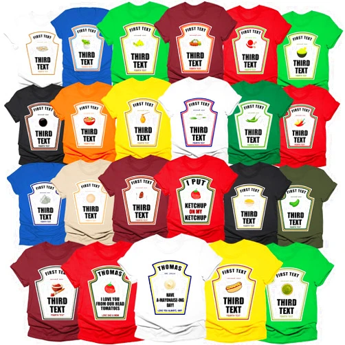 HHOD Halloween Taco Costumes Shirts Matching Family Halloween Condiment Costume Shirt, Hot Sauce Group T-Shirt