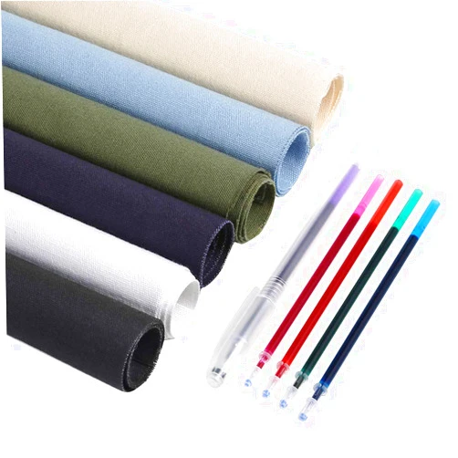 Caydo 6 Pieces Fabric for Embroidery, Including 6 Colors Embroidery Fabric 5 Colors Water-Soluble Pens for Embroidery Projects and Upholstery Decoration, 11.8 by 11.8-Inch
