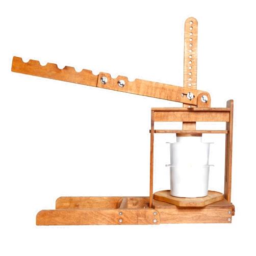PetriStor BIG Dutch Wooden Cheese Press - Cheese Making Kit (Wooden Cheese Press with Lever and 2 Cheese Molds 1,3 Qt, 2 Qt, 2 Cheeseclothes)-Cheese Press for Home Cheese Making pressure up to 200 lbs