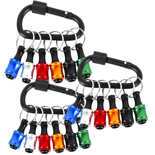 MABCIRY 18PCS Bit Holder Tools Keychain 1/4 inch Hex Shank Screwdriver Bits Holder Portable Extension Bar Drill Screw Adapter Change for Screwdriver Drill Bits Flexible Drill Bit Extension Set Nut Driver