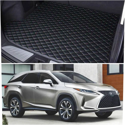 SPEEDLONG Car Trunk Mat Custom Fit Cargo Liner Compatible with 2018-2022 Lexus RX 350L / RX 450hL - All Weather & Season Cargo Mat - (Black with Black line)