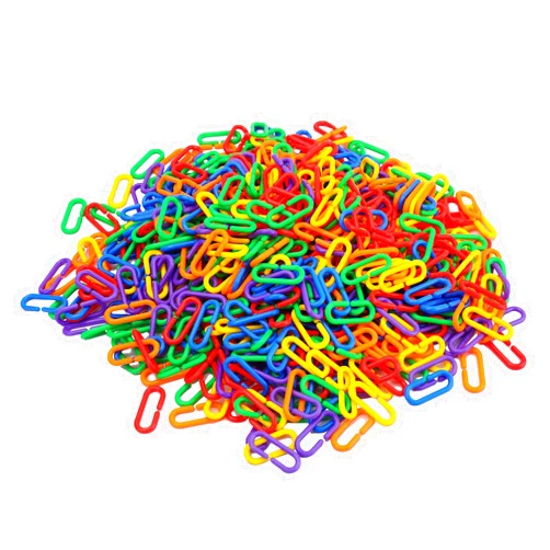 Suwimut 1000 Pieces Plastic C-Clip Hooks Chain Links, Interchangeable Rainbow C-Links Kids Learning Toys for Classroom Preschool, Sugar Glider Swing Climbing Cage Toys for Small Pet Rat Parrot Bird