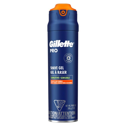Gillette PRO Shaving Gel For Men Cools To Soothe Skin And Hydrates Facial Hair, 7oz, ProGlide Sensitive 2 in 1 Shave Gel ProGlide Shave Gel (1pk)