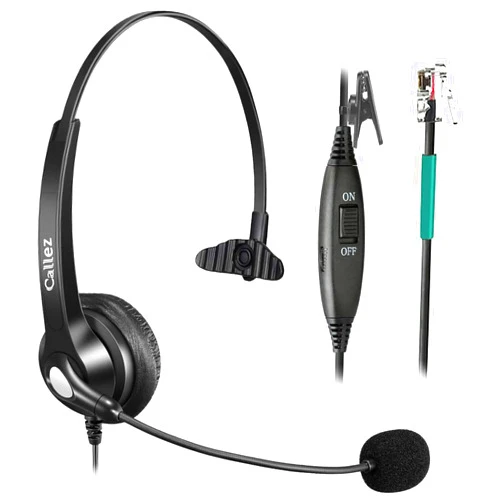 Callez Phone Headset for Polycom Office Phone with Noise Cancelling Mic, RJ9 Mono Telephone Headset for Plantronics Polycom VVX Shoretel Avaya Mitel Zultys Toshiba NEC Allworx Landline Deskphones