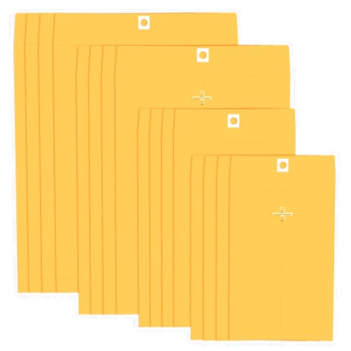 Exclaith 70 Pieces 4 Sizes Clasp Manila Envelopes Paper Catalog Clasp Envelope with Clasps Closure for Office Document School Business Home, Yellow(5 x7 In, 6 x9 In, 9 x 12 In, 10 x 13 In)