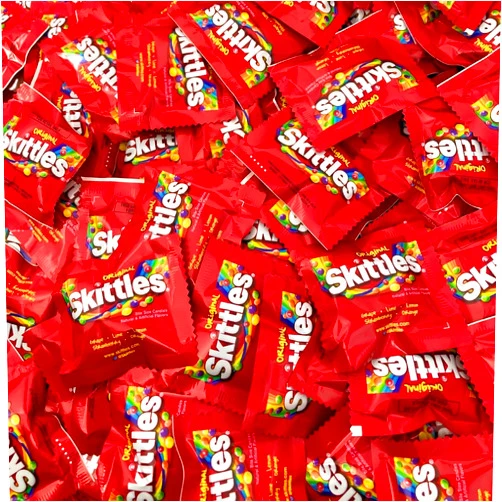 Assortit Skittles Original Flavor Fun Size Bulk 7 Lbs Candy Coated Fruit Chews Individually Wrapped Party Share Size Mini Packs In Resealable Bag (112-Oz)