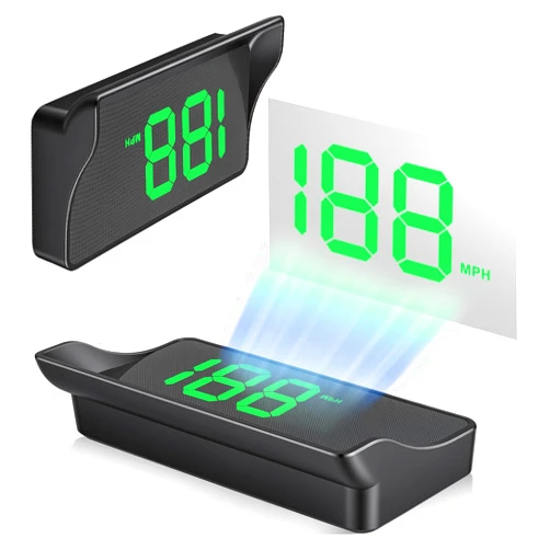 SINGARO Heads up Display for Cars, USB Plug Digital GPS HUD Speedometer with HD Large Font, Universal Mile HUD Head up Speed Displays, Car Interior Accessories for Women and Man(Green)