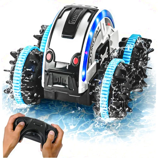 Cheerwing 2.4 GHz All Terrain Waterproof,Amphibious Remote Control Car,360° Flips Rotation RC Stunt Car Toy Gift for Girls Boys
