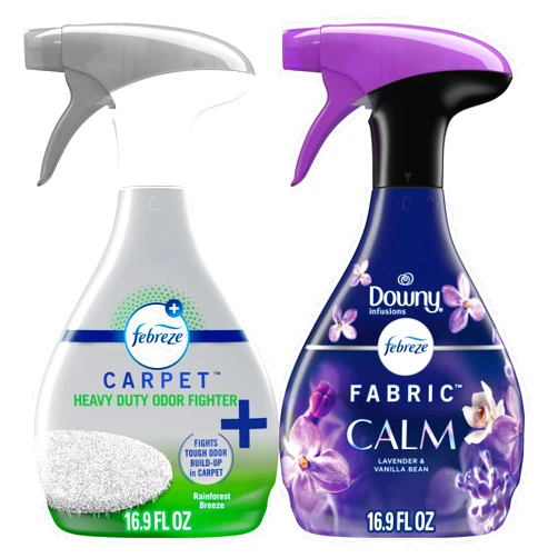 Febreze FABRIC Downy Calm & Febreze Heavy Duty Carpet Rainforest Breeze, 16.9oz, 2 pack