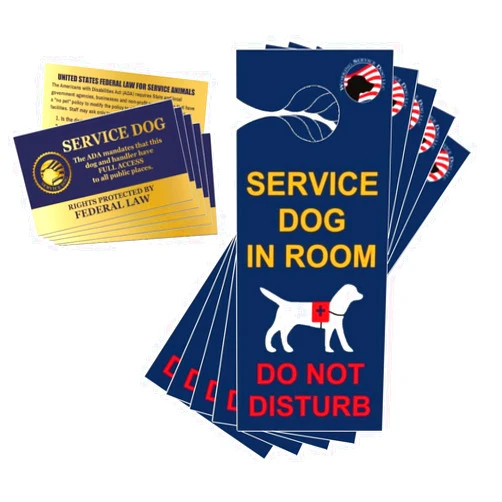 WORKINGSERVICEDOG.COM Official Service Dog Travel Kit Includes Service Dog in Room - Do Not Disturb - Door-Hangers (Pack of 5) and ADA/FAA Informational Handout Cards (Pack of 5)